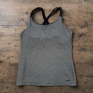 Vintage Patagonia Striped Black and Gray Athletic Tank Top SO5041